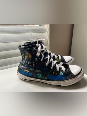 Converse Chuck Taylor All Star High Top Junior youth Size 2.5 Black Gamer Shoes